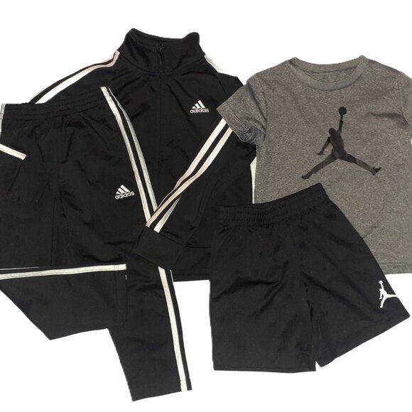 Kids clothes Lot BACK 2 SCHOOL outfits 2 PC set Adidas~Air Jordan-BOYS SIZE 4T - Picture 1 of 4